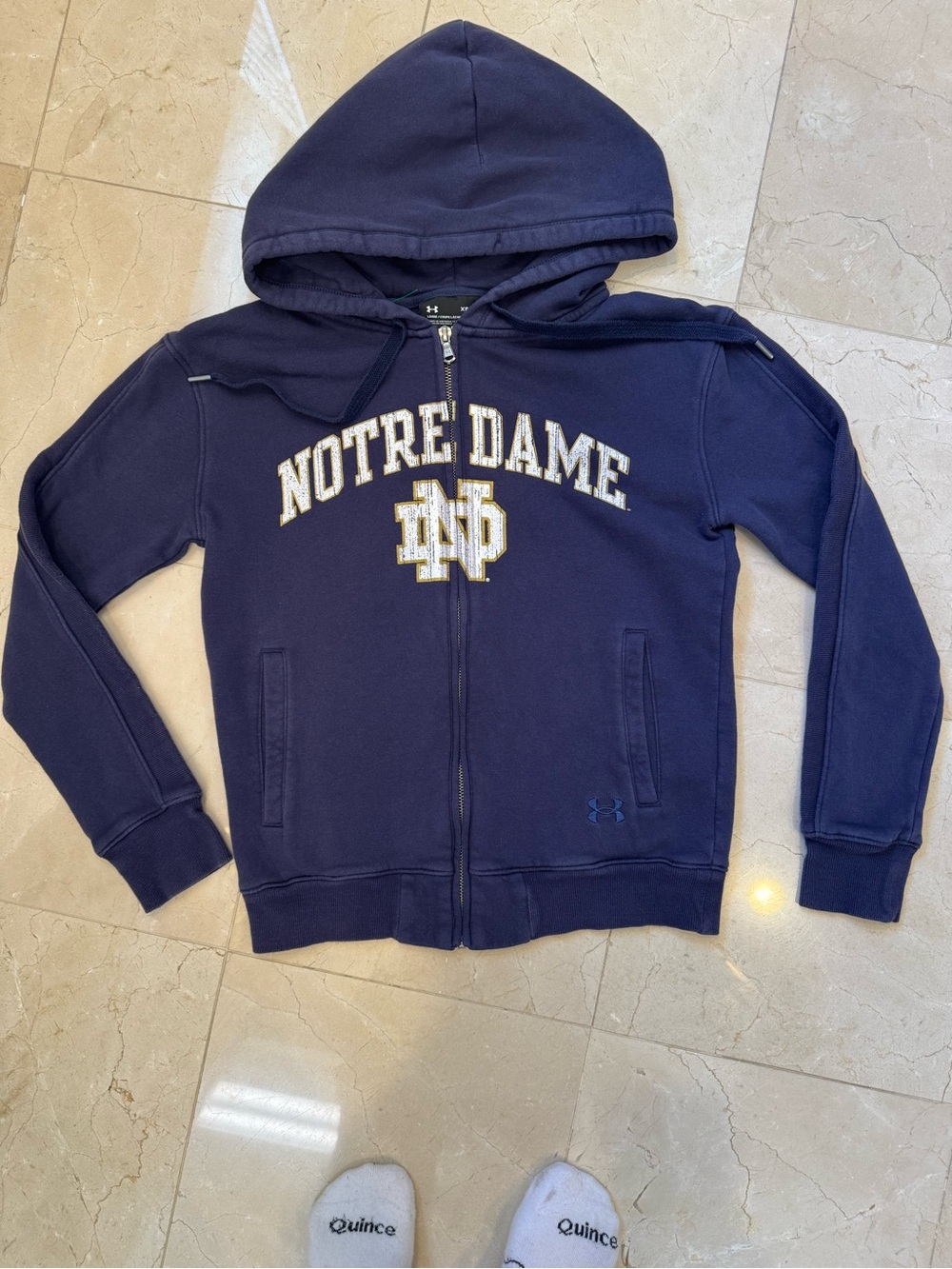 Under Armour Navy Notre Dame Full-Zip Hoodie